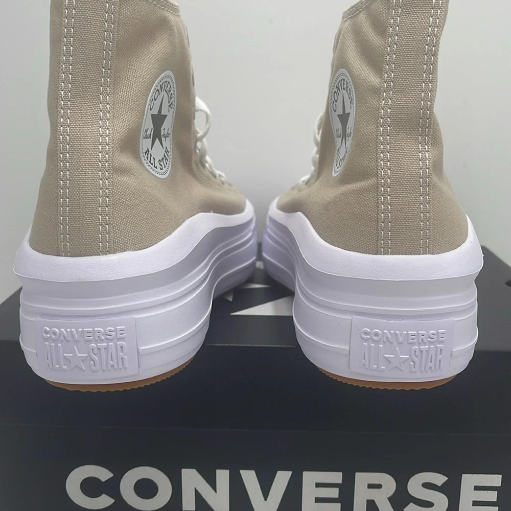 Converse WMNS A04365C CTAS MOVE HI BEACH STONE/WHITE/BEACH STONE Platforms - Picture 13 of 16